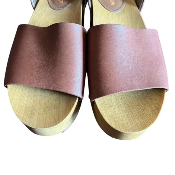 Sam Edelman Brynn Brown Leather Wedge Sandals Size 8 - Picture 10 of 15